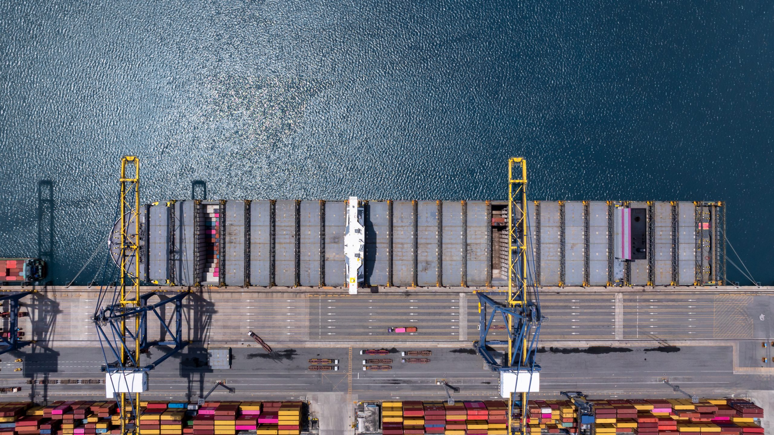 Aerial View of Container Cargo Ship Freight Shipping